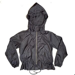 Free People Charcoal Gray Hooded Windbreaker